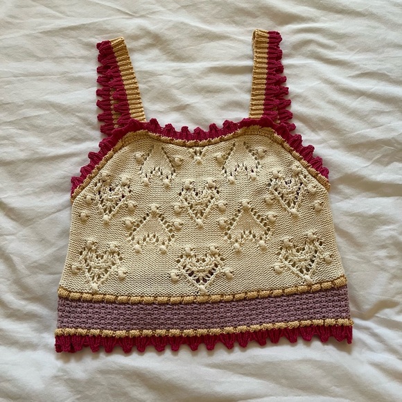 Zara Tops - Zara Crochet Knit Tank Top